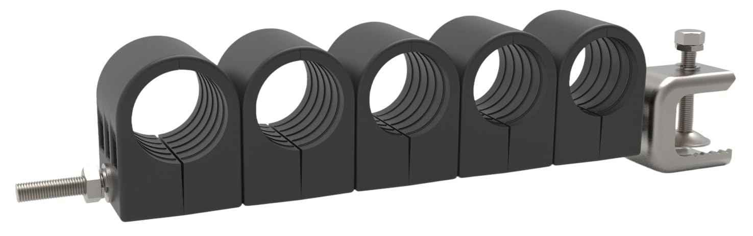 P/N : FSSH-78C-M8-5 ; Dia.27,7–28,2 mm, pince de suspension à bloc unique (comprend le matériel et le support d'angle dentaire), cinq pile, trou de montage : M8, (100)