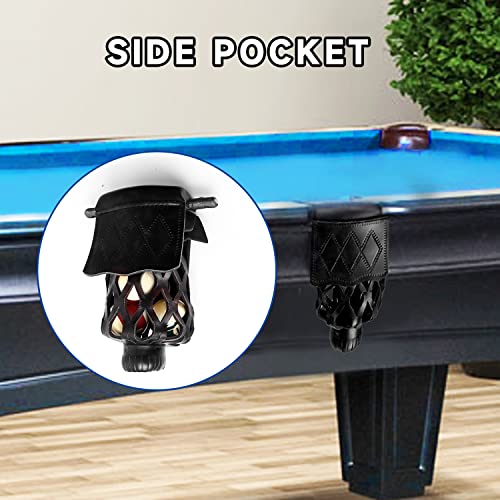 Set Of 6 Heavy Duty Pu Leather Billiard Pool Table Pockets (Several Colors & Styles Available) (Black - Diamond) #TOP5