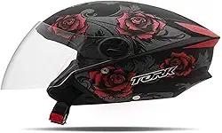 CAPACETE ABERTO PRO TORK NEW LIBERTY 3 FLOWERS FOSCO VERMELHO - PRETO TAM. 58