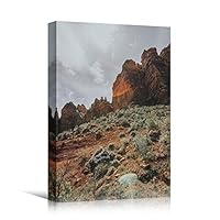 Canvas Wall Art Rocky Views Cool Dramatic Mountain Nature Photography Romantics - 12x18 inches