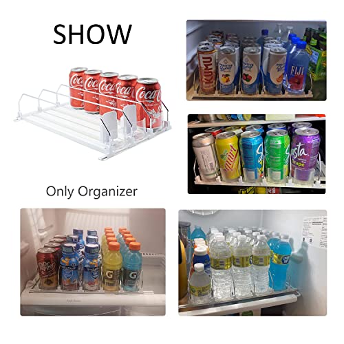 image for SZNLZQ Drink Organizer for Fridge-White Automatic Pusher Glide,12oz 16