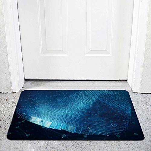 3D Jeffcyb Fingerprint scan Provides Security Access with biometrics Identification,Area Rug Throw Rugs Concept p Rugs for Bedroom 1.3 x 2 ft