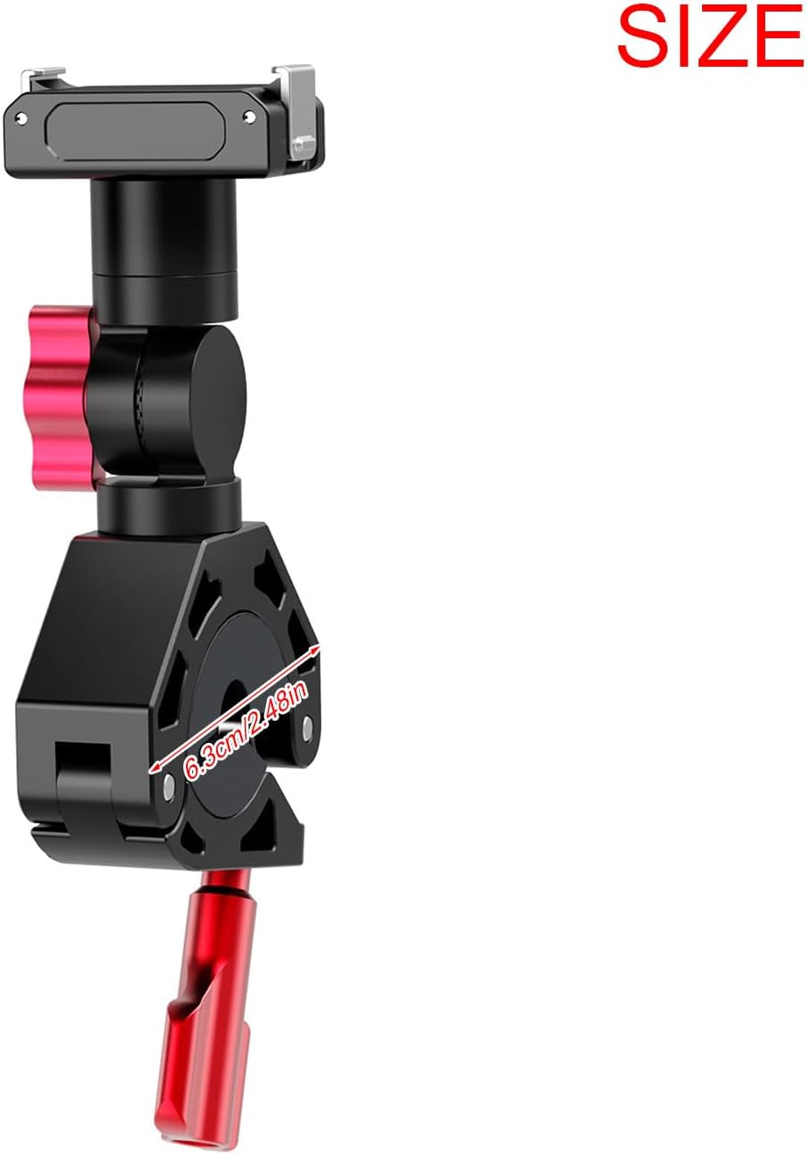 Action Camera Mount for Bike, Rotatable Aluminum Alloy Clamp, Quick Release Anti-Shake Cycling Accessory Strong Clamp Camera Mount