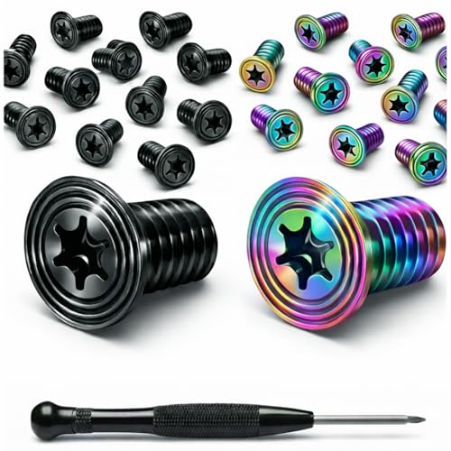 Replacement Screws for The Ridge Wallet with Screwdriver 14 Black & 14 Dazzling Compatible Upgrade Kit (Wallet Not Included)