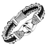 Urban Jewelry Men’s Stainless Steel Link 316L Bracelet – Black & Silver Two-Tone, 8.3” Length, 0.47” Width – Secure Snap Lock – Round Link Design – Gift for Him – Durable, Stylish Men’s Jewelry