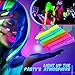 Handepo 24 Pcs Glow in the Black Light Face Paint Crayons Neon Face Body UV Light Paint Kit Fluorescent Halloween Masquerade Makeup for Adult Mardi Gras Parties(Rainbow Color)
