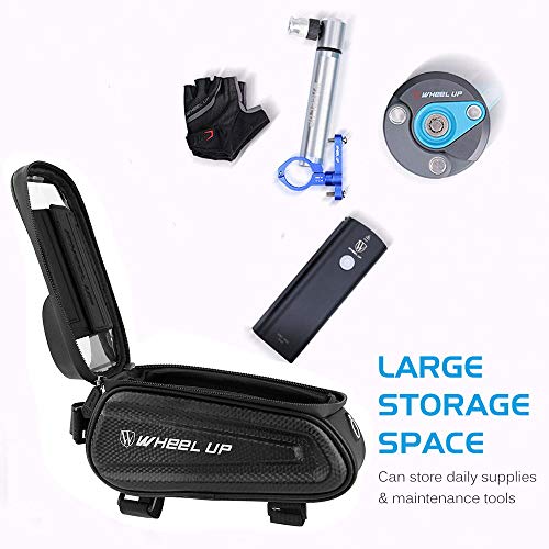 Festnight Bolsa para quadro de bicicleta Bolsa para tubo frontal Bolsa para guidão Bolsa para bicicl