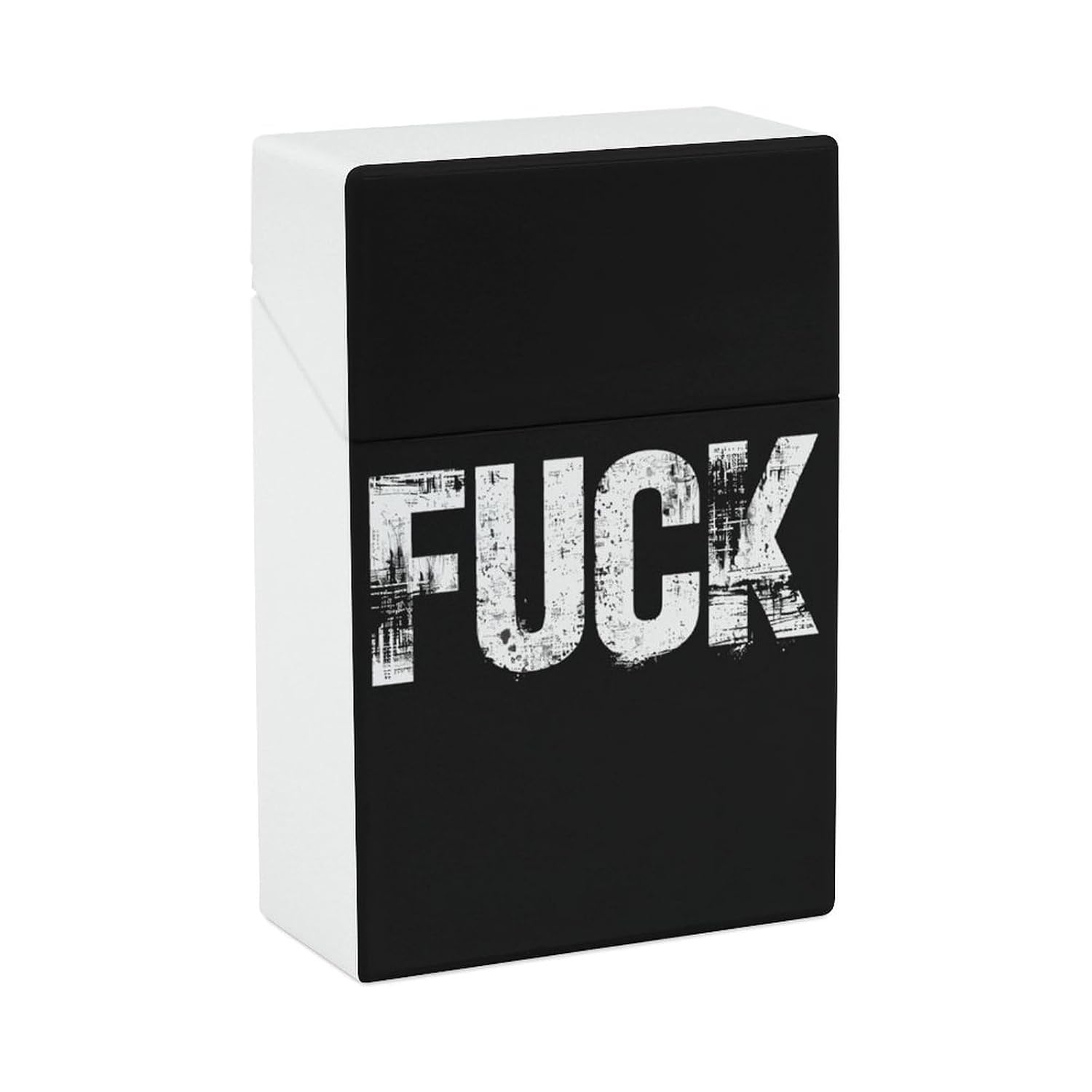 Vintage Simple Fuck Portable Slim Cigarette Case Plastic Pocket Smoking Box Holder for Men Women