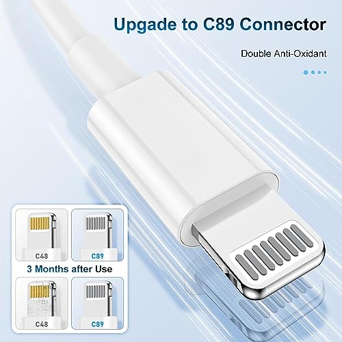 Image of Mizi USB-A to Lightning 2.4A Fast Charging Cable Cord 3ft Compatible with iPhone 14 13 12 11 Pro Max Mini SE XS MAX XR X 8 7 6 Plus - White