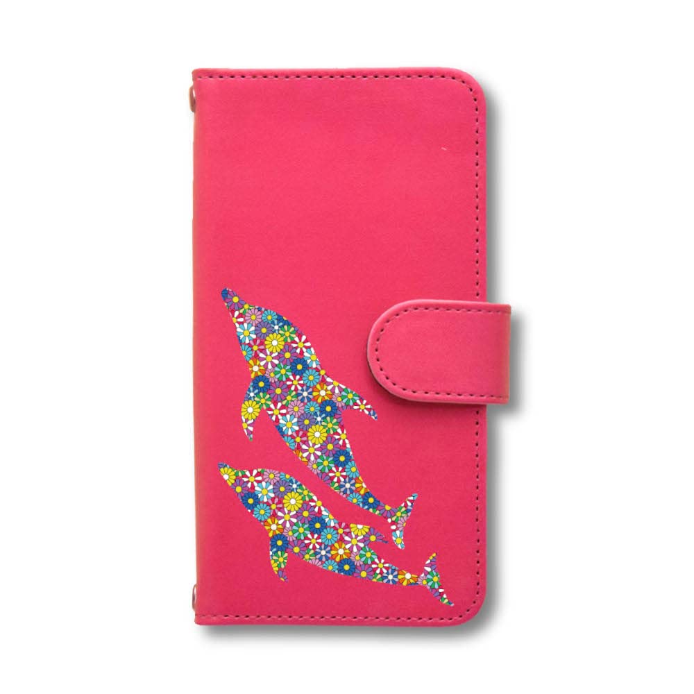 Amazon.co.jp: フラワードルフィン 手帳型 iPhone対応 スマホケース