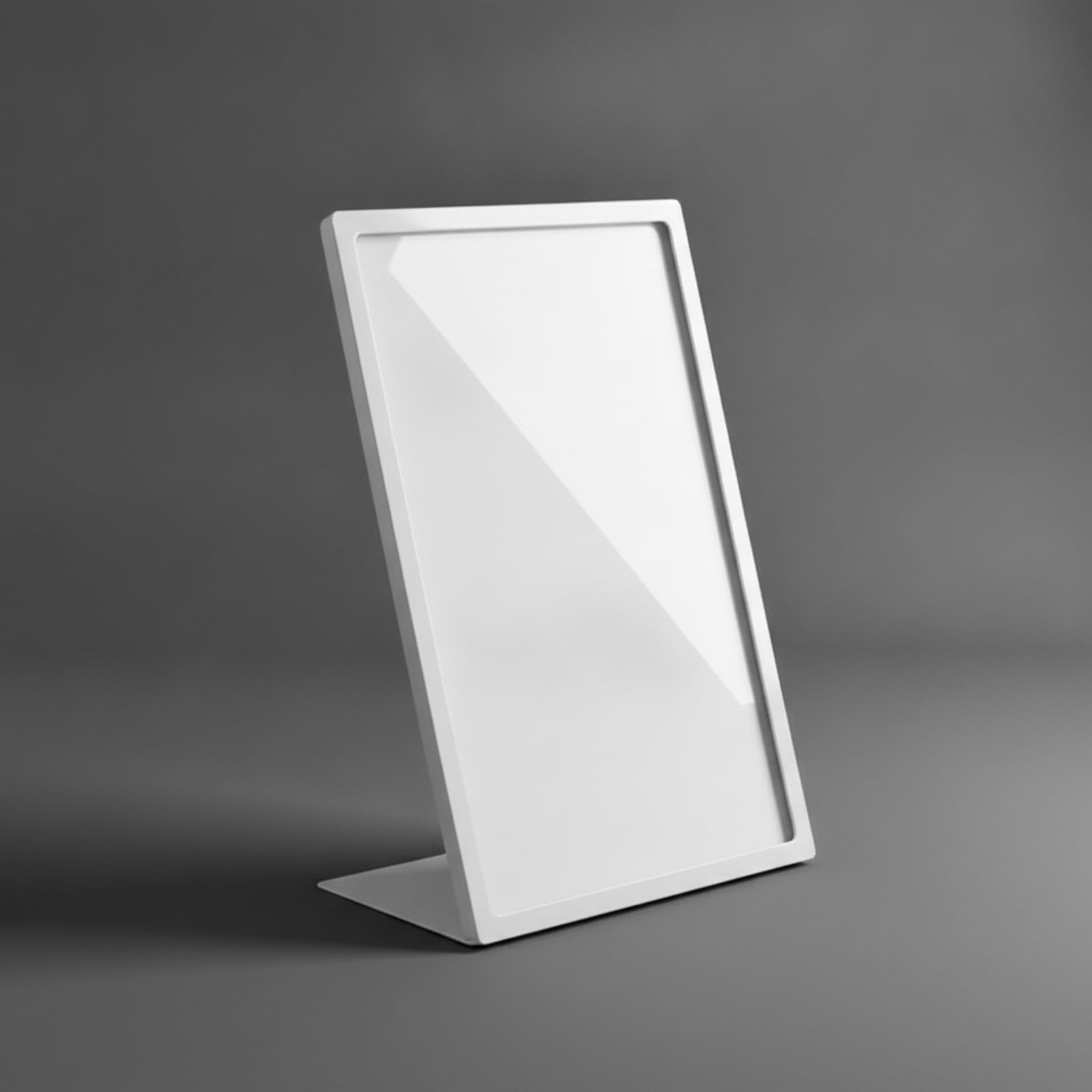 Exhibidor Escritorio para Menús Acero Inoxidable con Base Triangular Estable para Mostrar Carteles Informativos en Mostradores Recepción, Estilo C
