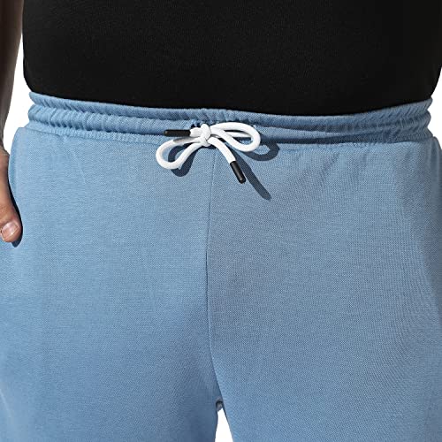 Image of Instafab Plus Men's Solid Blue Co-Ords Set For Casual Wear Regular Fit Cotton Blend Fabric Stretchable Clothing Set Crafted With Comfort Fit & High Performance For Everyday Wear