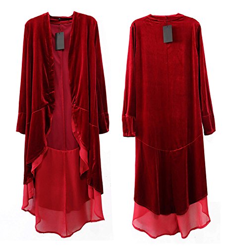 Women Ruffled Asymmetric Long Velvet Blazers Coat Casual Jackets2