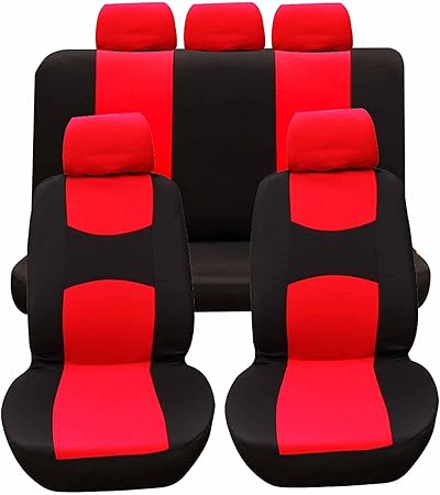 Amazon カーシートカバー かわいい 普通車 防汚耐久 ずれにくい シートプロテクター 防汚 汎用 四季通用 蒸れない 座席 兼用 汚れ防止 軽 普通車用 伸縮性 超通気性 シートカバー レッド ブラック シートカバー 車 バイク