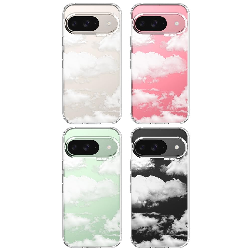 MOSNOVO Case for Google Pixel 10 & Pixel 10 Pro, [Buffertech 6.6ft Military-Grade Drop Protection] [Anti Peel Off Tech] Clear TPU Bumper Phone Case Cover Design - Cute Cherry — view 605