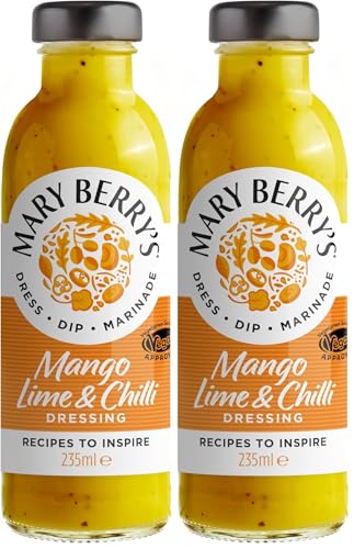 Image of Mary Berry's Mango, Lime & Chilli Dressing - Sweet Mango - Dash of Lime - Subtle Hint of Chilli - Suitable for Vegans & Vegetarians - 235 ml Bottle (Pack of 2)