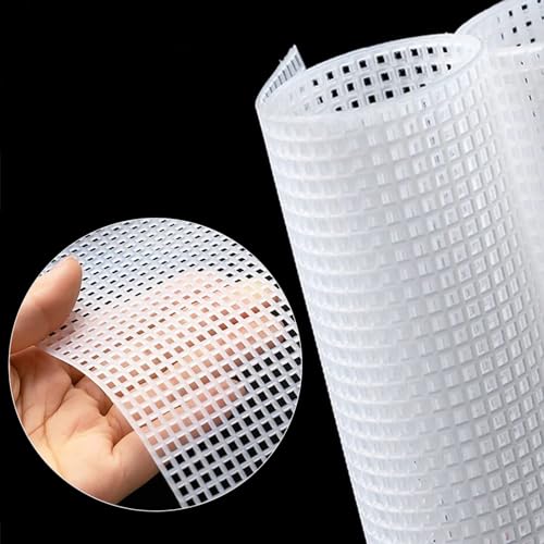 Allazone 30 Stück Mesh Canvas Sheets Weich Dauerhaft Kunststoff, 7 Count Transparent Mesh Canvas für Stickerei, Stricken und Häkelprojekte, 13.8 x 13.8 cm