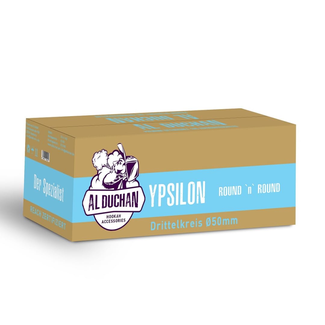 Shisha Kohle Naturkohle – Premium Kokoskohle für Wasserpfeife – 1KG, 4KG, 10KG, 20KG – Hohe Hitze, Lange Brenndauer (YPSILON Drittelkreis 25mm 10KG)