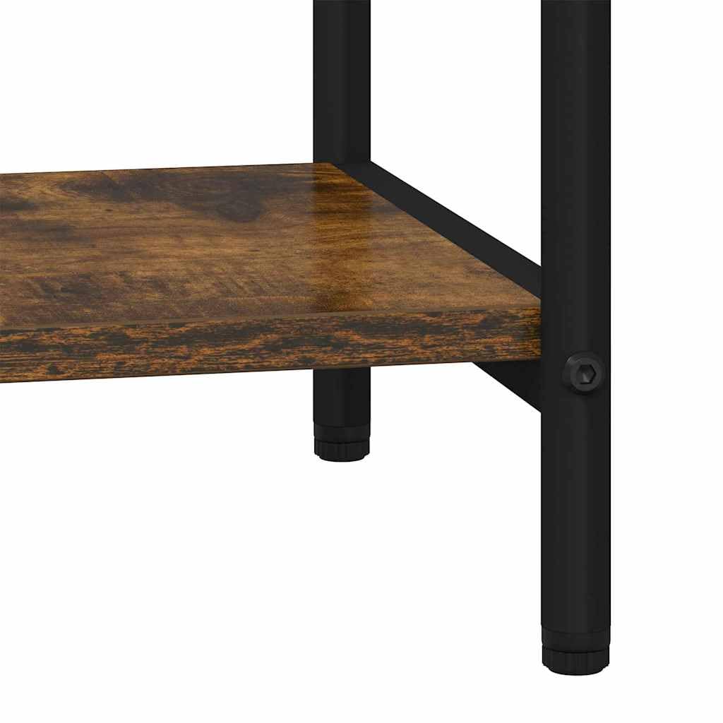 Libreria a 3 Ripiani 80x30x109 cm Legno Multistrato Rovere Fumé | Scaffale versatile per soggiorno e ufficio con gambe in acciaio nero e finitura rovere fumé dall'aspetto elegante.