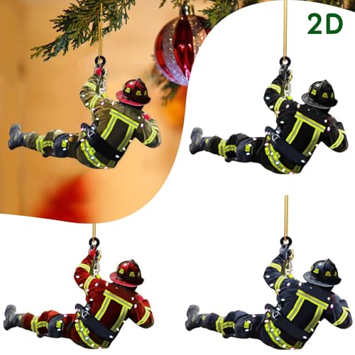 Feuerwehrmann Weihnachtsbaumbehang 4 Stück,Feuerwehrmann Weihnachtsbehang...