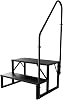 RV Steps with Handrails, RV Stairs 660 lbs Load Capacity, Step Ladder with Anti-Slip Panel, Mobile Home Stairs for Travel Trailers (2 Step)