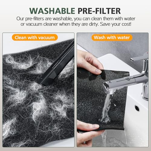 Image of 3 Pack KJ190L Filter Replacement for MOOKA KJ190L Air Puri-fier for Home Large Room 2200 Ft, 3 Stage Filtration for Smoke Dust Pollen Pets Hair Dander Odor, 3 HEPA Filters and 6 Washable Pre-Filters