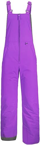 lisenraIn Baberos de nieve impermeables aislados para niños, baberos de esquí para adolescentes y niñas, pantalones de nieve de invierno para