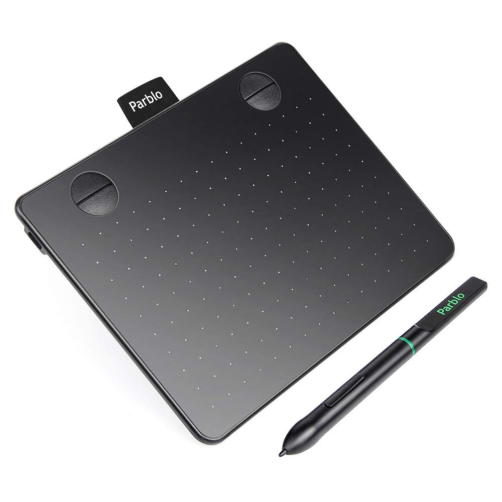 Parblo A640 Drawing Tablet with 8192 Levels Battery-Free Stylus Pen, 7.2" x 5.9" Graphic Drawing Tablet for Digital Art Works, Drawing, Sketch, Design, Paint