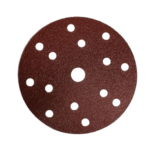 HOTCKB 50 Pièces Disques Abrasifs Ø 150 mm Ronds Disque à Poncer 15 Trous Forme Losange Papier Poncage Grain 40