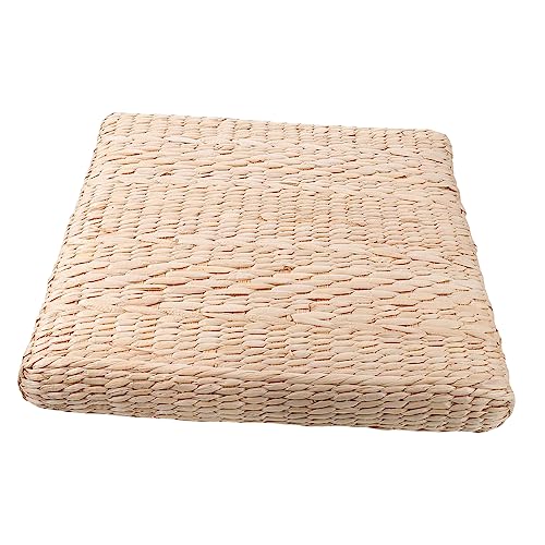 Levemolo 1Pc Straw Woven Cushion Yoga Meditation Mat Thick and for Relaxation Indoor and Outdoor Use