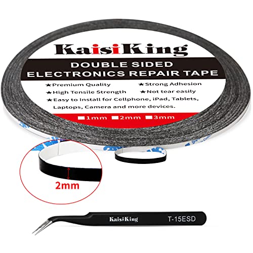 Image of Kaisiking 2mm / 3mm x 50M LCD Screen Repair Tape Cell Phone Adhesive Tape Thin Double Sided Tape Adhesive with 1 Tweezers for Cell Phone, iPad, Tablets, Laptops, Camera, LCD Screen Repair
