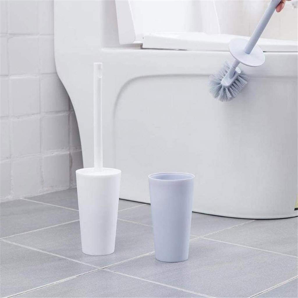 Kompakte, freistehende Kunststoff-Toilettenbürste und Badezimmer-Aufbewahrungsregal, stabil, Tiefenreinigung (C)