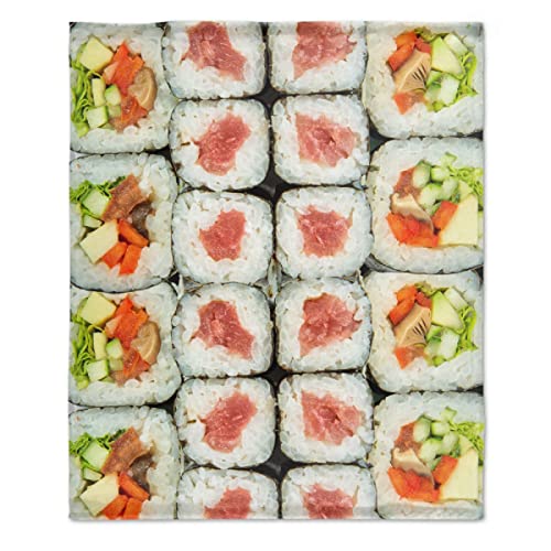 Todeyya Sushi California Roll Blanket - ​Super Soft Flannel Fleece Blanket, Lightweight Microfiber Cozy Plush Blanket for Couch Sofa Gifts S 50
