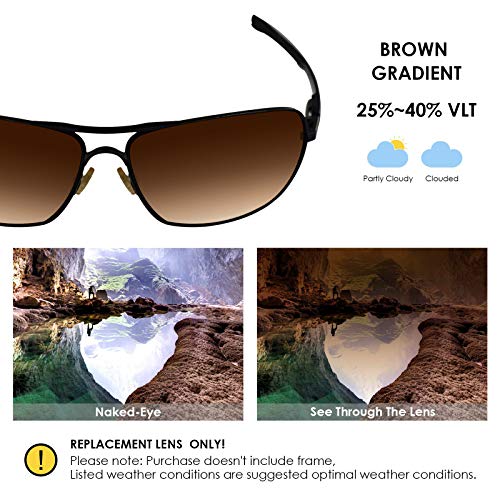 Image of BLAZERBUCK Polarized Replacement Lens & Nose Piece for Oakley Plaintiff Squared OO4063 Sunglass