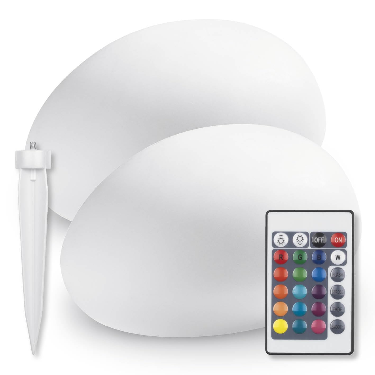 EASYmaxx Lot de 2 lampes solaires LED avec changement de couleur - Lampe de jardin décorative avec éclairage LED - Magnifiques effets de lumière avec capteur de lumière du jour - Pour l'intérieur et