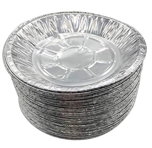 Premium 6" Aluminum Foil Pie Pans 50pcs/set. Disposable Tin Plates for Pies Tart Quiche