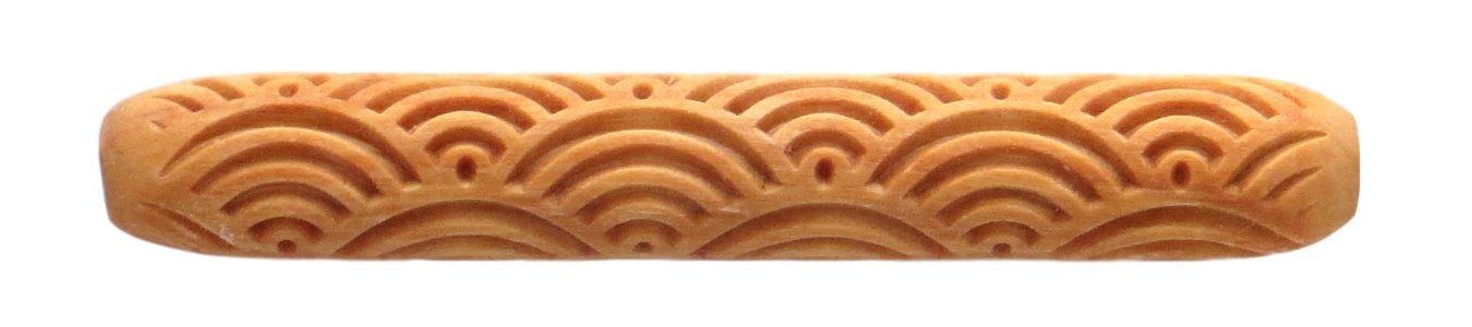 MKM Pottery ToolsWood Hand Rollers for Clay (HR-03 Waves)