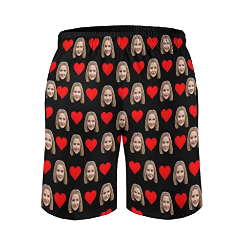 Custom Mens Swim Trunks with Faces American Flag Quick Dry Surf Board Shorts Personalized Photos Gifts4