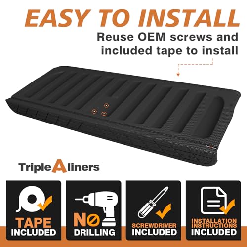 Image of TripleAliners Truck Mat Compatible with 2007-2013 Chevy Silverado & GMC Sierra 1500 Accessories, Tailgate Mat Custom Fit All Weather Protection Pickup Liner, w /Tailgate Cap Protector