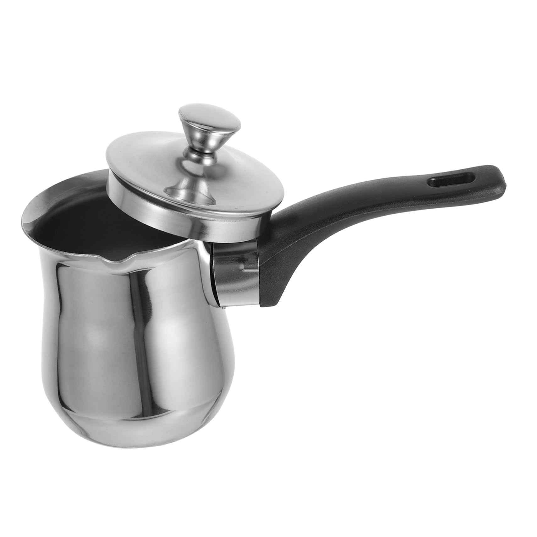 STOBAZA Turkish Coffee Maker Pot 180ml Stainless Steel Lid Versatile for Milk Frothing Butter Melting Great for Camping Home