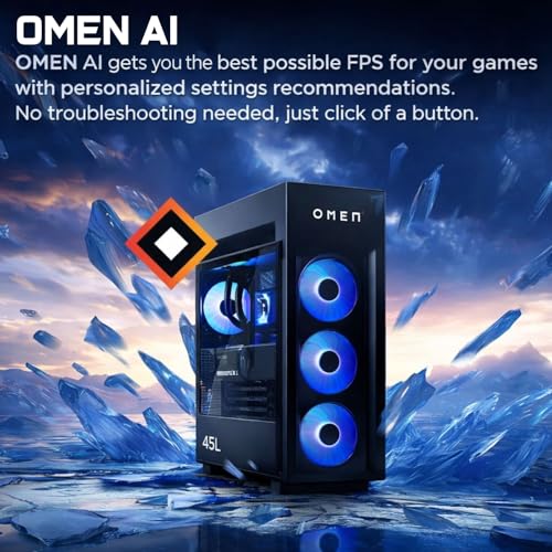 Image of PCONLINE HP OMEN MAX 45L Customized Gaming Tower Desktop, AMD Ryzen 9 9900X3D, GeForce RTX 5090, 32GB-128GB DDR5, 1TB-4TB PCIe M.2 SSD, RGB Light Studio, DP, HDMI, Wi-Fi 7, Windows 11 Home, Black