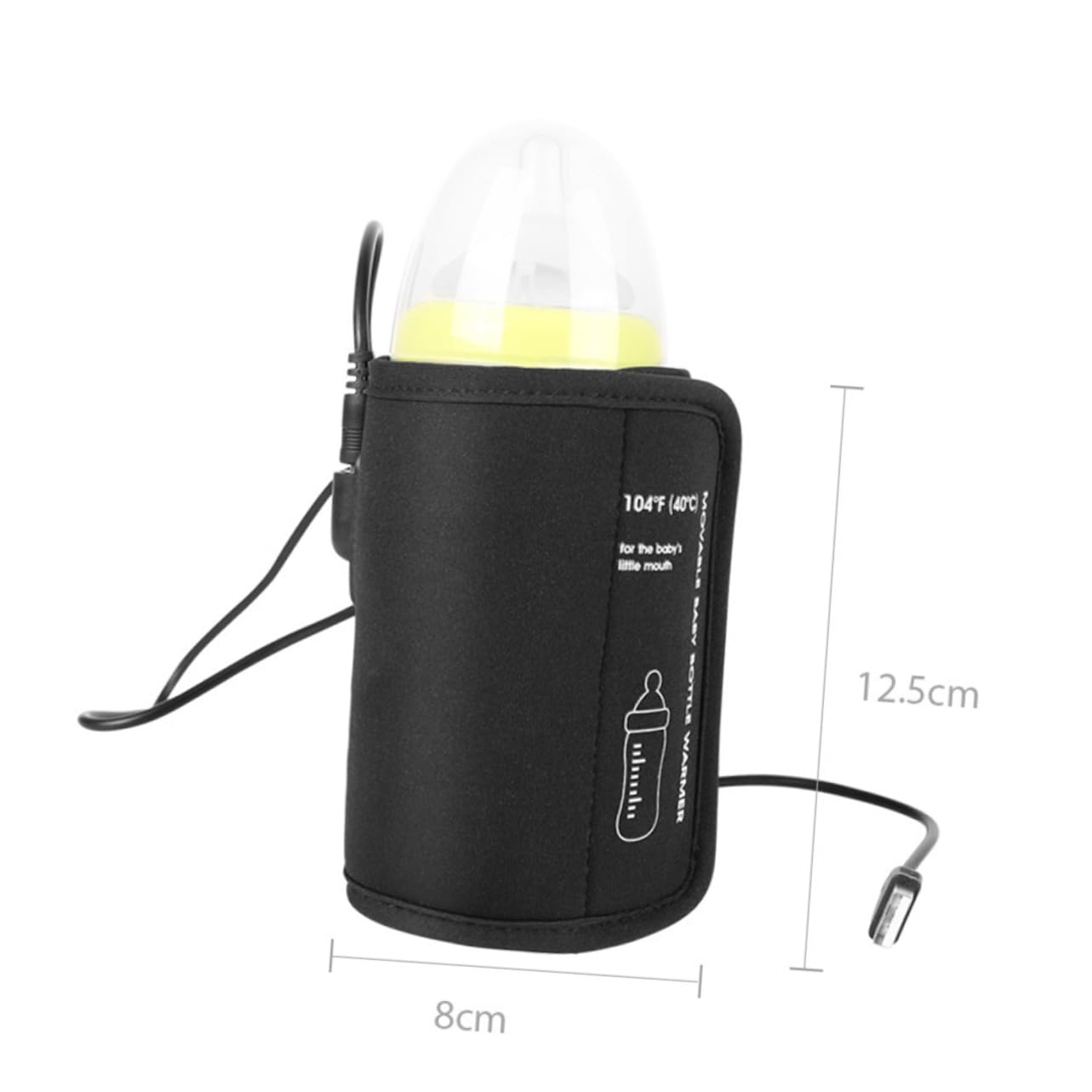 VICASKY 2pièces -biberon Usb Pour Accessoire De Voyage Pratique Pour Lait Et Boissons Chaudes Compatible Biberons Noir