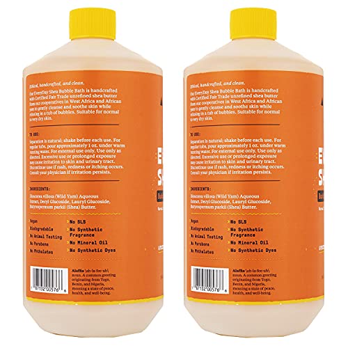 Image of Alaffia Everyday Shea Bubble Bath, Unscented 2-Pack, 32 Oz Ea