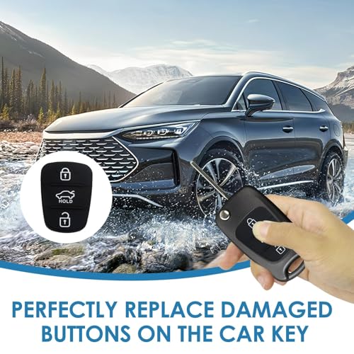 3 Pack 3 Button Key Fob Rubber Pad Replacement Compatible with Hyundai i10 i20 i30 ix20 ix35 Rubber Pad Keypad for Kia Ceed Soul Sportage Venga Silicone Remote Car Key Case Buttons Cover - Image 5