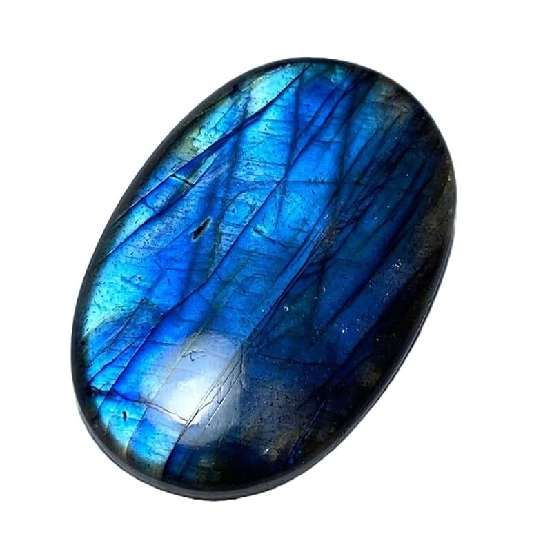 Pierre labradorite bleue naturelle cabochon 47x31mm pour fabrication bijoux DIY