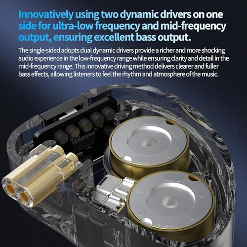 Image of CCA Rhapsody in Ear Monitors Headphones, 2DD+4BA Hybrid Driver HiFi IEMs Earphones with 4 Tuning Switches HiFi Bass Noise Isolation Wired Earbuds in-Ears for Singer Musician Audio Engineer Audiophile