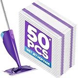FURCIELOS 50 Count Disposable WetJet Pads Refills Compatible with Swiffer WetJet Spray Mop, Multi Surface Dry Mop Pads for Hardwood Floor Cleaning, Unscented