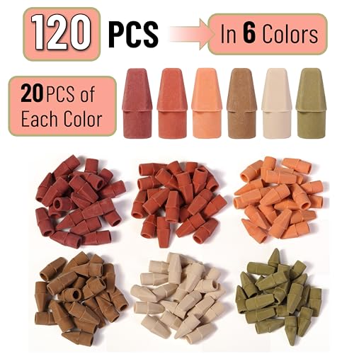 Image of Mr. Pen- Pencil Erasers Toppers, 120 Pack, Colorful, Latex Free, No Smudge | Mr Pen Erasers for Pencils