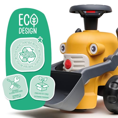 FALK - Marcel Rutschauto für Baustelle, Schaufel vorne, ab 12 Monaten, 90% recycelter Kunststoff, Laufhilfe, 910D – Bild 3