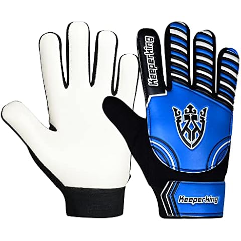 Keeperking Goalkeeper Gloves Children, Boys and Girls, Junior Football Gloves Football Player Gloves for Boys Goalkeeper Gloves (5, Dark Blue/Black/White) Cover